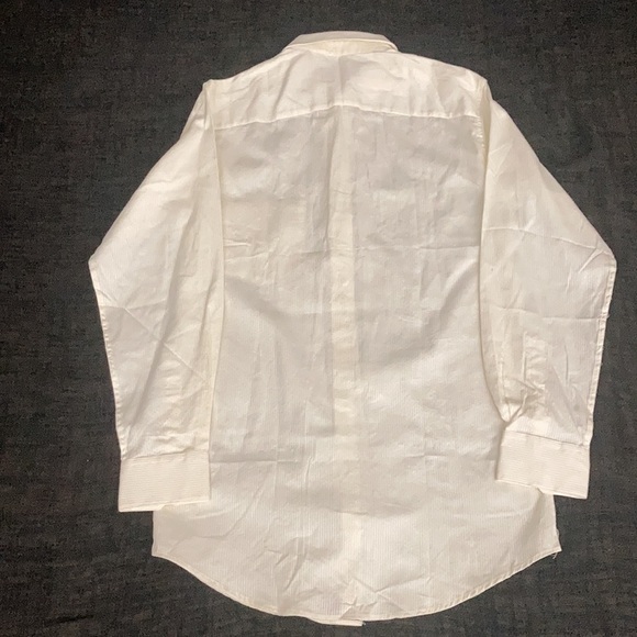 Alfani RED Tonal Texture Striped Dress Shirt Ivory - Picture 4 of 14